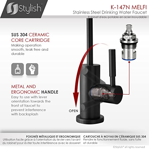 Matte Black Kitchen Sink Drinking Water Faucet T9623