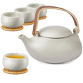 27 oz Ceramic Japanese Teapot with Fine Stainers and 4 Cups F940086