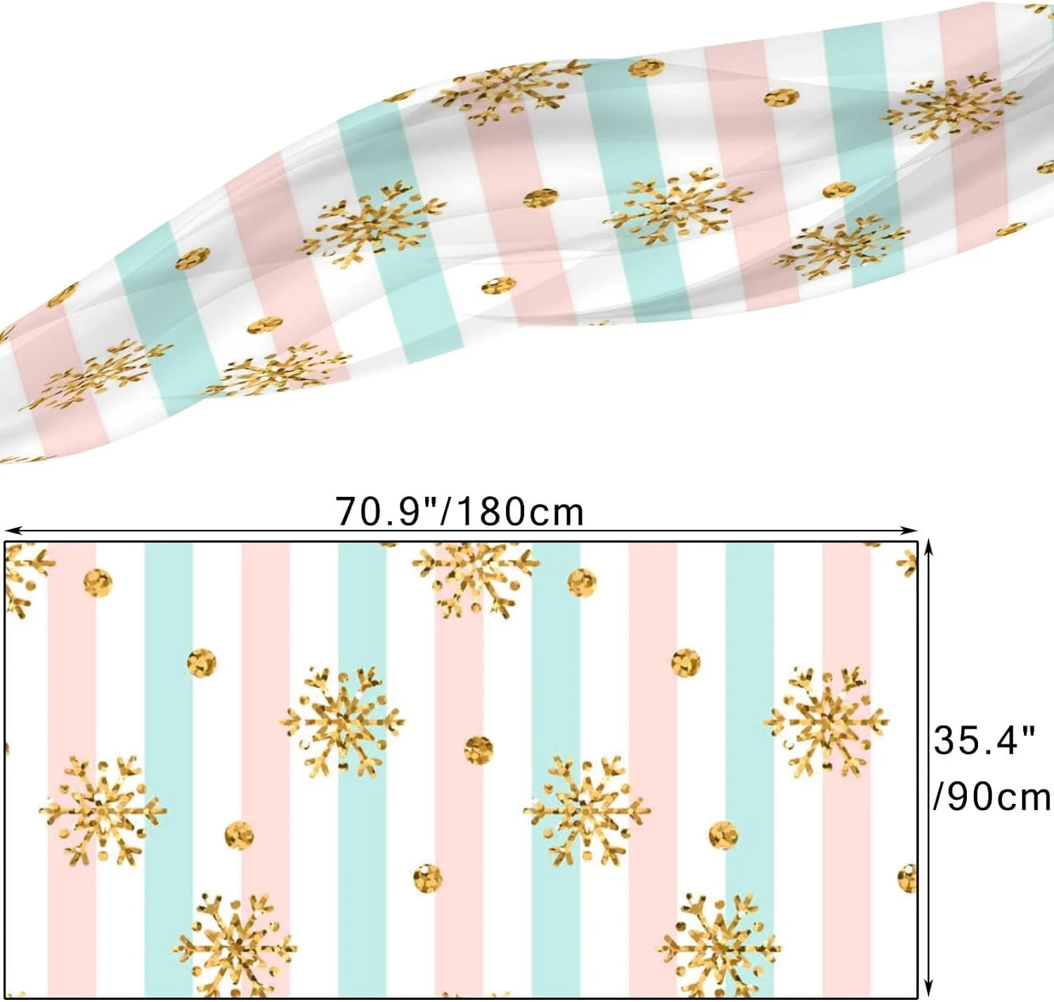 Gold Snowflake Long Silk Neck Scarf Lightweight Shawl Wrap Scarves D6223