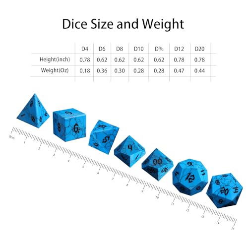 7 PCS Stone DND Dice Set with Case H257193