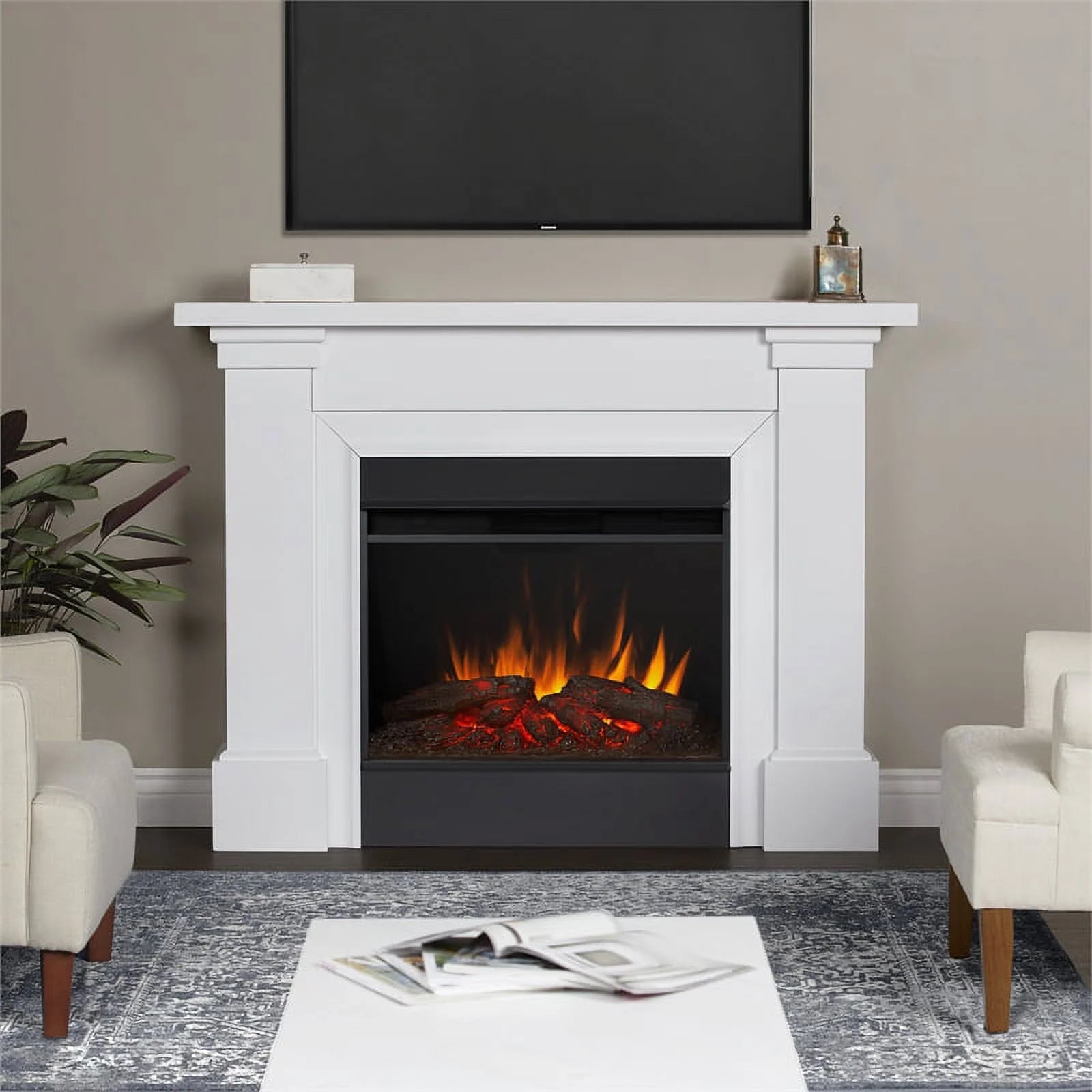 White Electric Fireplace F5789
