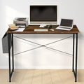 Brown 47 Inch Wooden Writing Desk with Storage Bag Y8908