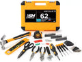 62-Piece Tool Set with Screwdriver Handle, 33 Bits, Pliers, Tape Measure, Torpedo Level, Hammer, Scissors, Wrench, Reinforced Case I77719