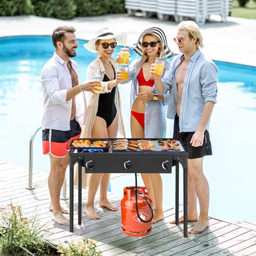 3 Burner Propane Gas Stove with Removable Legs V248675