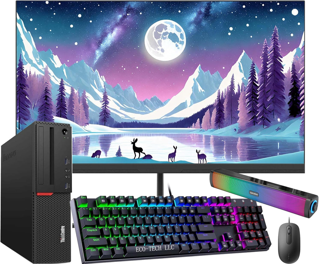 24'' FHD Monitor Desktop Computer with Core i3-6100 3.70GHz, 16GB DDR4, 256GB SSD & 500GB, Windows 10 Pro Q998662