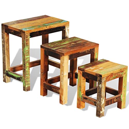 Nesting Table Set of 3 Wood R9658