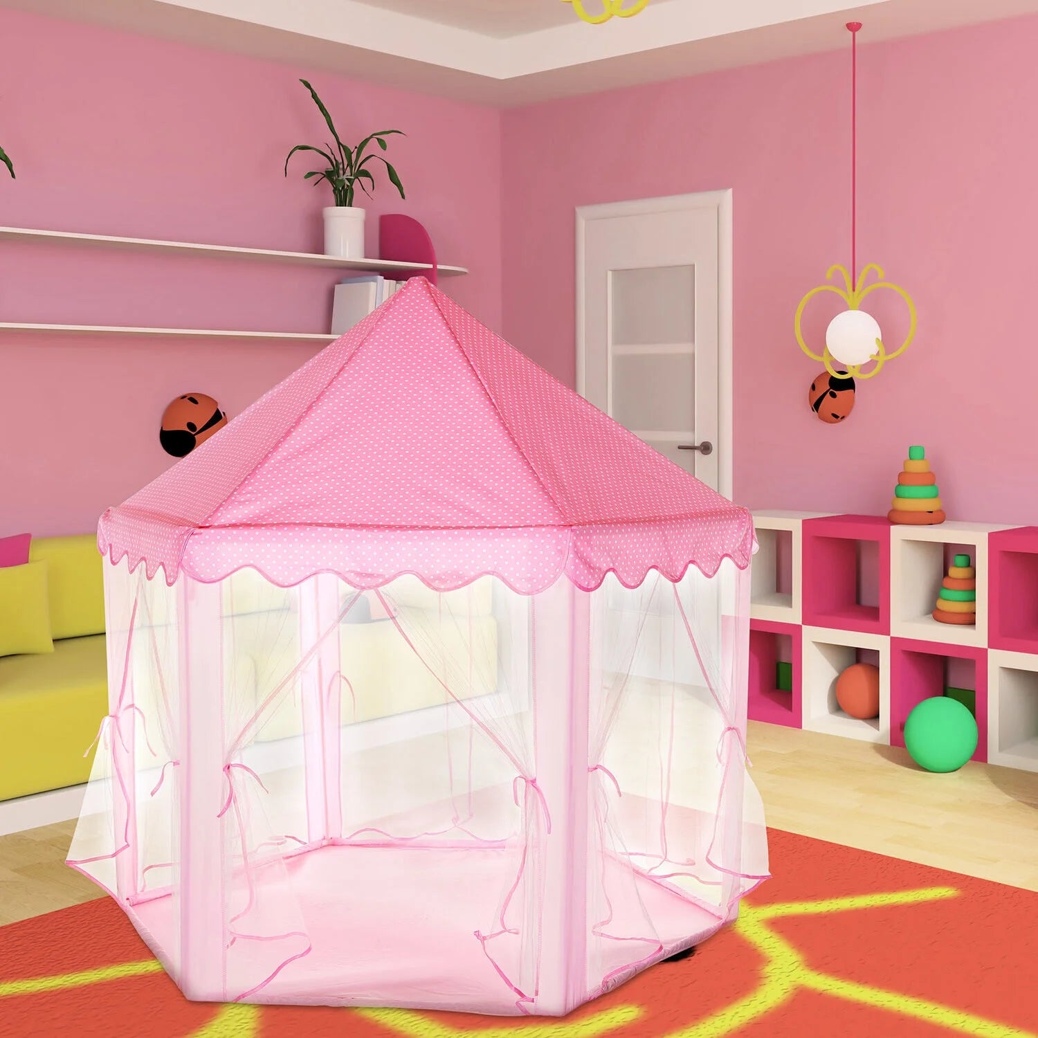 Pink Princess Castle Play Tent Playhouse Y32042