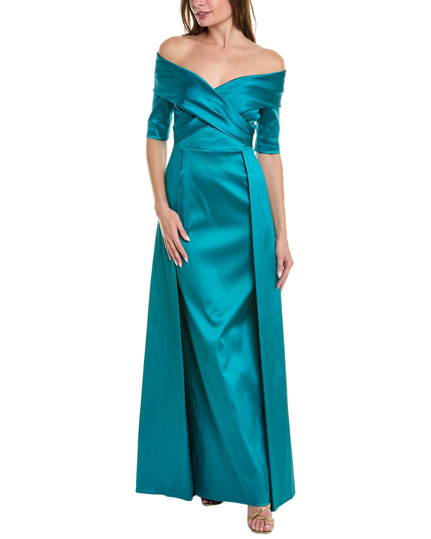 Off-The-Shoulder Gown, Blue N229