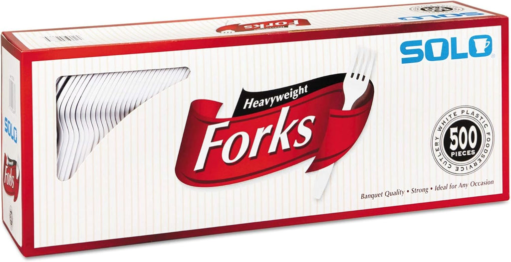 White Plastic Forks, 6.41", 500/Ct R46391