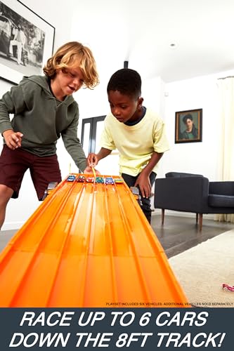 6-Lane Raceway Toy Car Track Set with 6 Cars C6849