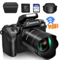 4K 64MP WiFi Touch Screen Digital Camera with Flash, 32GB SD Card, Lens Hood, 3000mAH Battery - Black K660763