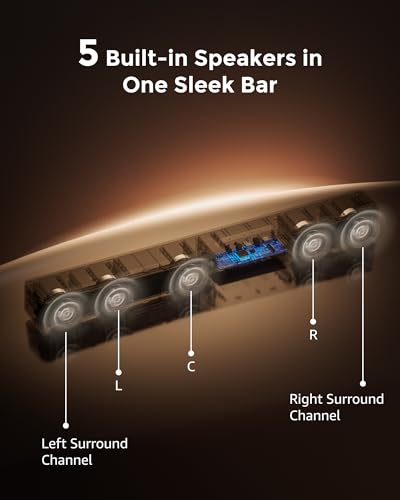 5.1CH Surround Sound Bar with Subwoofer, Dolby Atmos, 300W H185