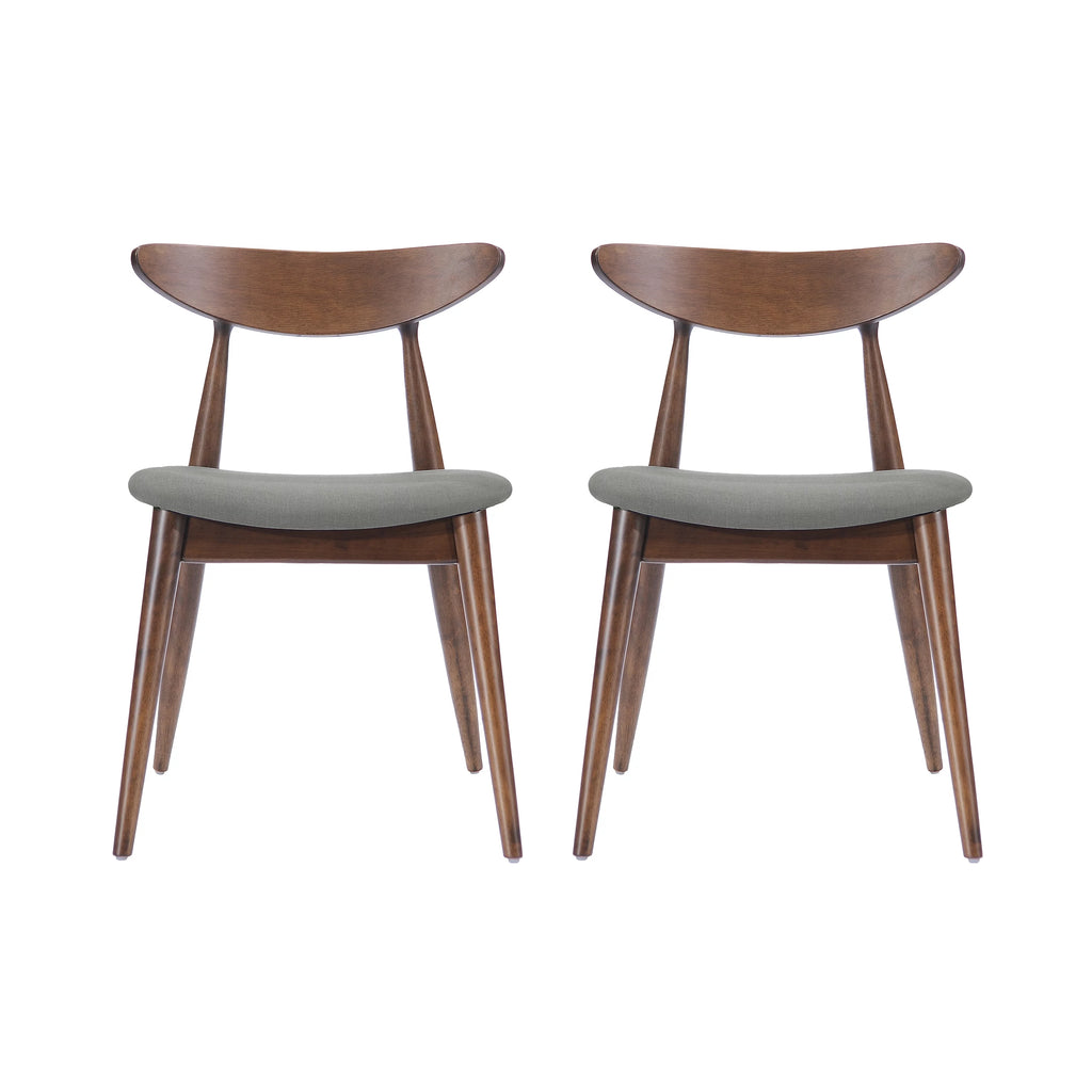 Light Grey Fabric Dining Chairs, Set of 2 F5978