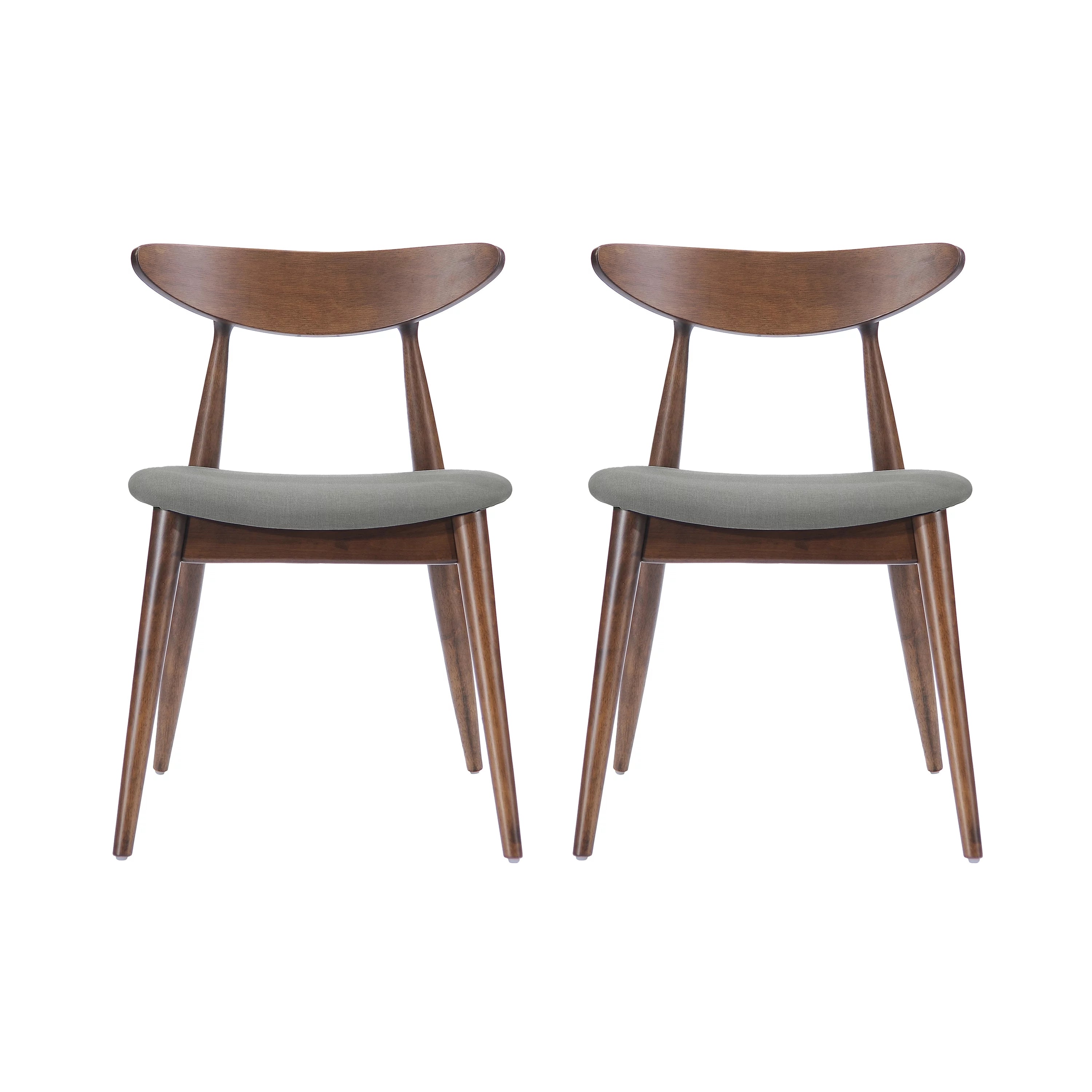 Light Grey Fabric Dining Chairs, Set of 2 F5978