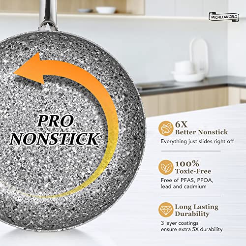 12 Inch Nonstick Stone Frying Pan with Lid U92280