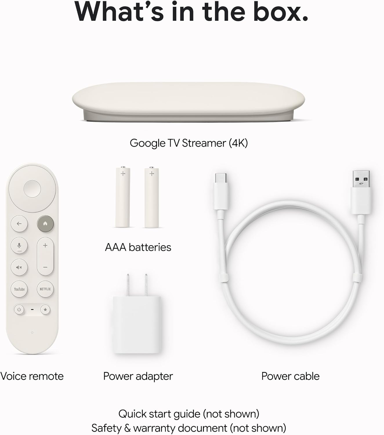 Porcelain 4K Google TV Streamer with Voice Search Remote S8361