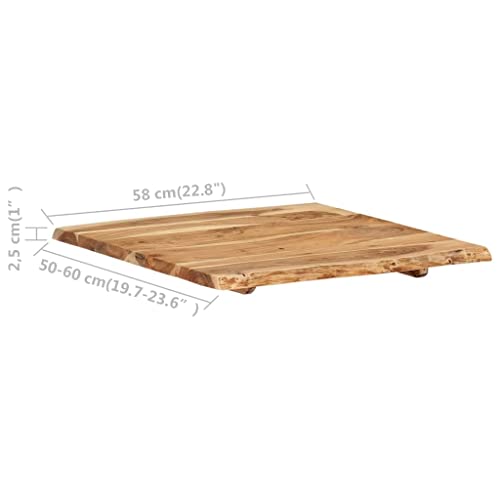 Solid Acacia Wood Table Top 22.8" x(19.7"-23.6") x1 H165