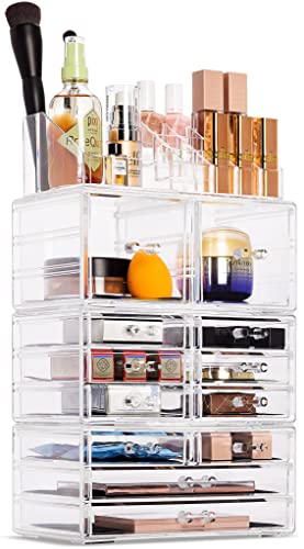 Clear Stackable 12 Drawers Makeup Organizer Q8379