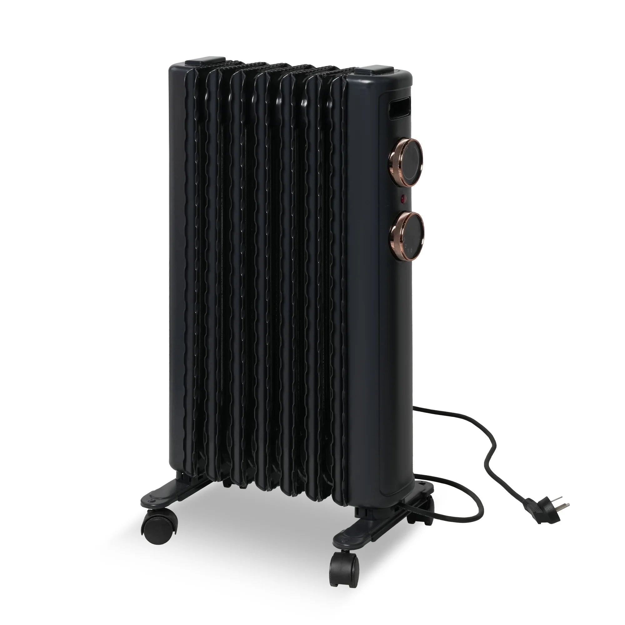 Oil Filled Radiator Heater with 3 Heating Modes, Adjustable Thermostat, Universal Wheels, Black&Gray R359839