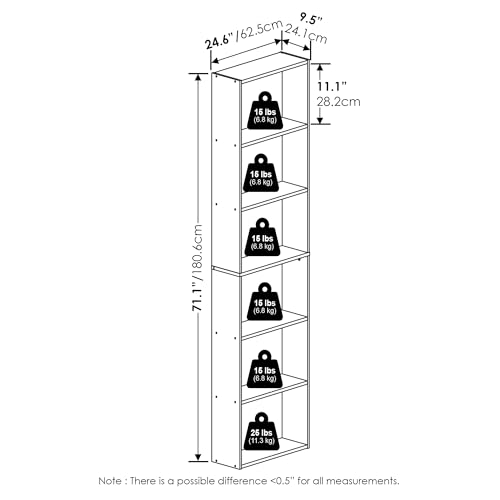 White 6-Tier Open Storage Bookcase N743090