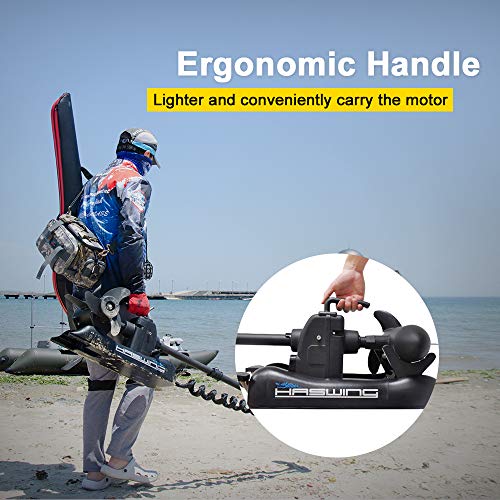 Black 12V 55lbs 48 inch Bow Mount Electric Trolling Motor with Foot Control I334