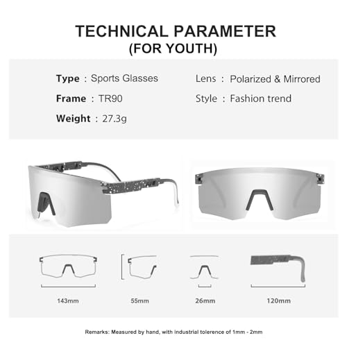 Polarized Youth Baseball Sunglasses UV400 Sports Cycling Glasses P339450