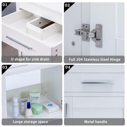24 Inch Bathroom Vanity Sink Combo with Chrome Faucet Y608