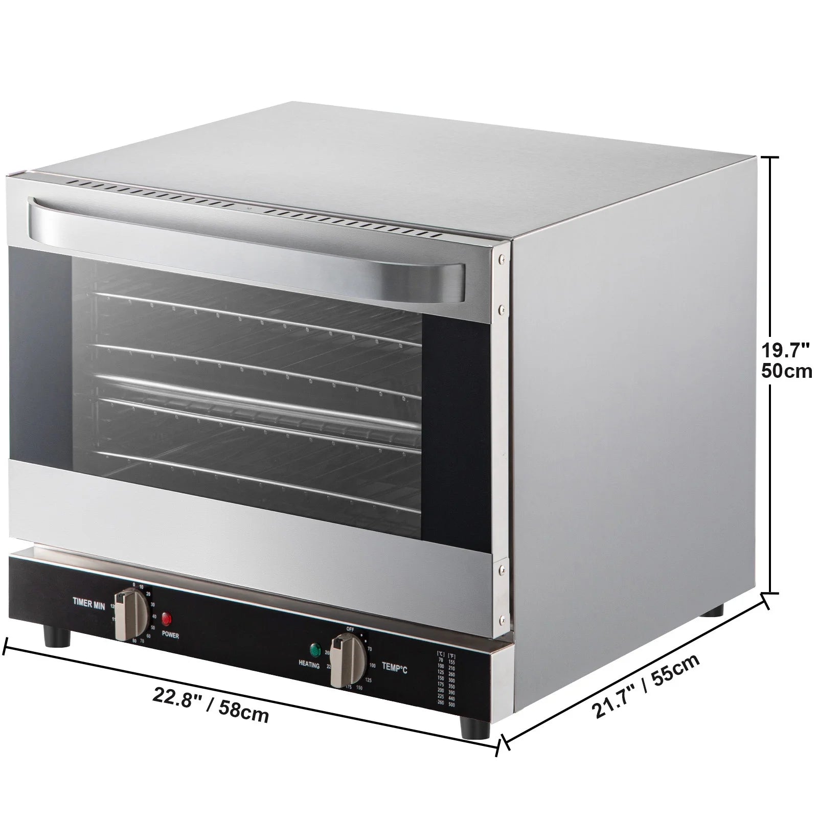 Commercial Convection Oven, 66L, 1800W, 4-Tier N262581