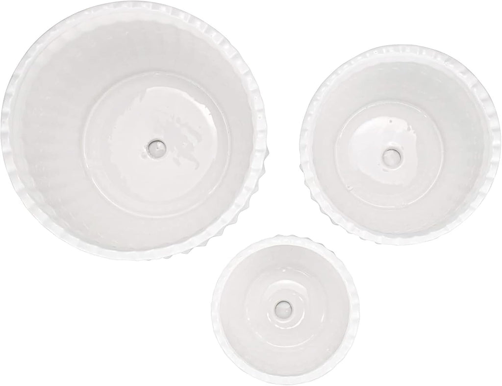 Ceramic Flower Plant Pots with Saucer, Set of 3 in Different Sizes N151755