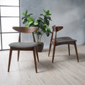 Light Grey Fabric Dining Chairs, Set of 2 F5978