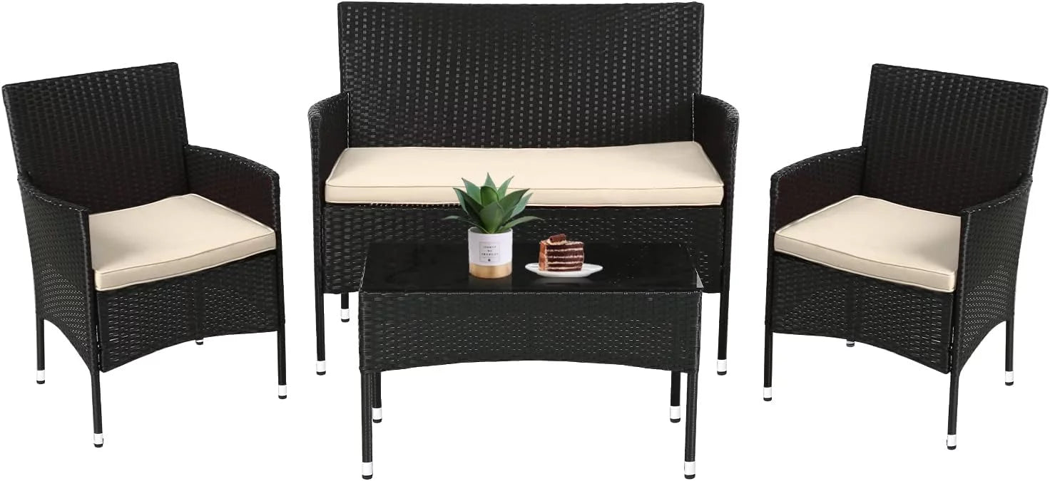 4 Piece Outdoor Rattan Wicker Sofa Set G39487