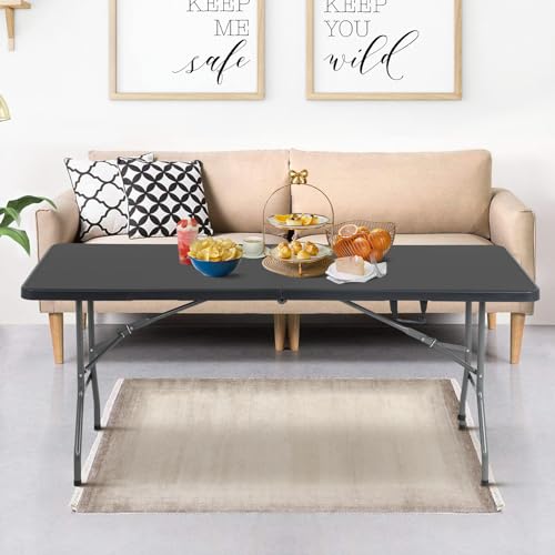 White 6 Foot Heavy Duty Plastic Folding Table U72788