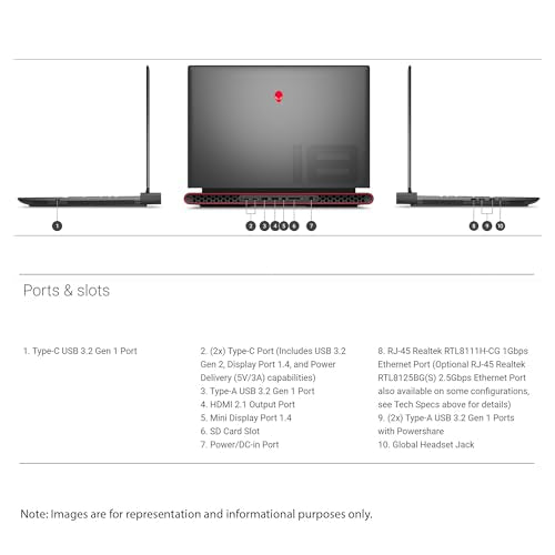 M18 Gaming Laptop, AMD Ryzen 9 7845HX, 32 GB DDR5 RAM, 2 TB SSD, NVIDIA GeForce RTX 4070, 18 FHD+ Display, Backlit Keyboard, Windows 11 Pro, Dark Metallic Moon U94374
