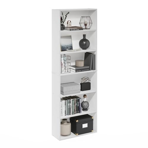 White 6-Tier Open Storage Bookcase N743090