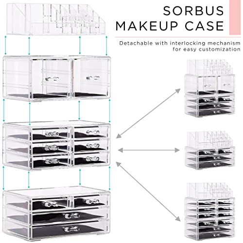 Clear Stackable 12 Drawers Makeup Organizer Q8379