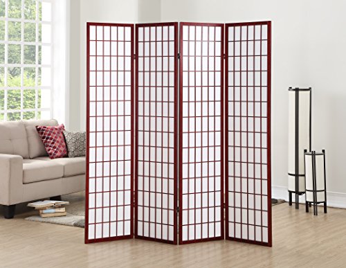 Natural 4 Panel Room Divider O591786