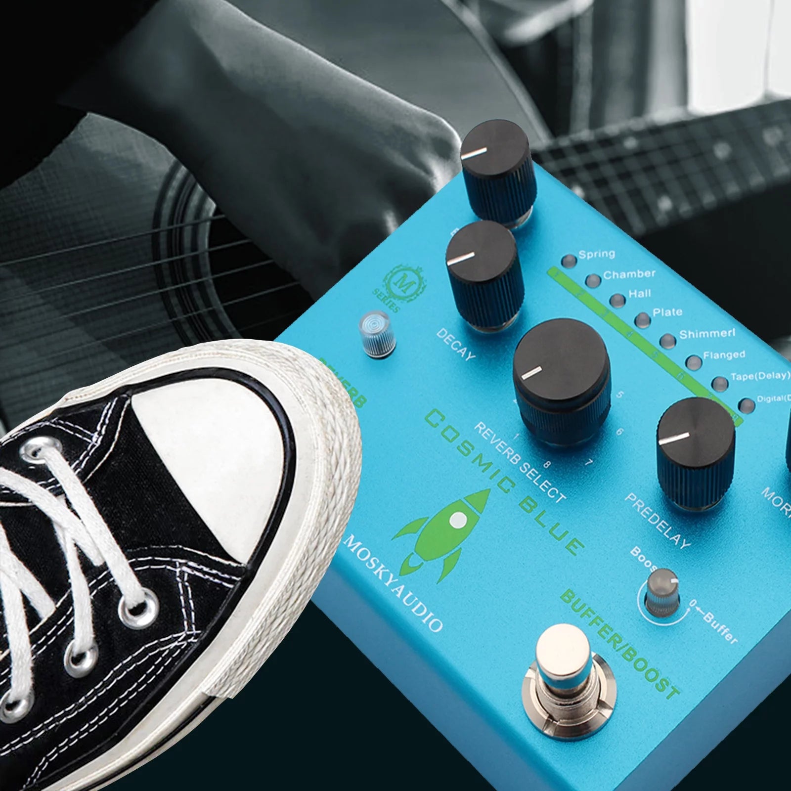 COSMIC BLUE Digital Reverb Guitar Pedal P155