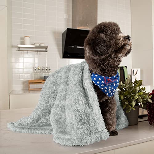 Gray 24x29 Inch Fluffy Fleece Dog Blanket T56372