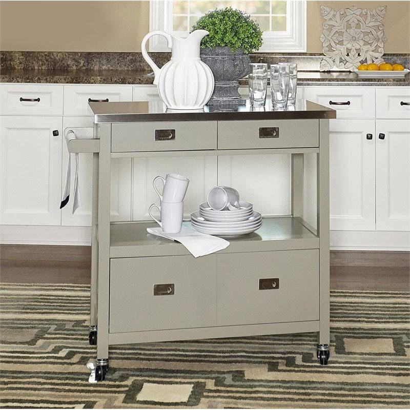 Gray Stainless Steel Top Kitchen Cart Z308020