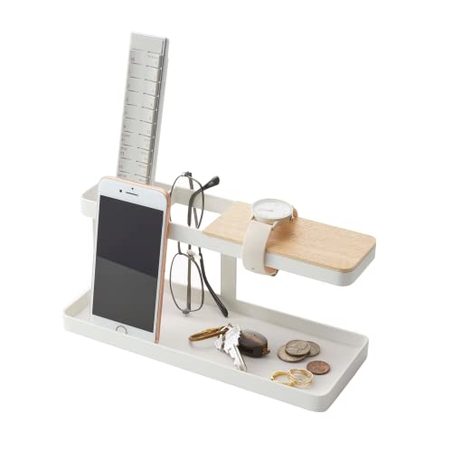 White Desk Bar-Wood & Steel Organizer Z781356