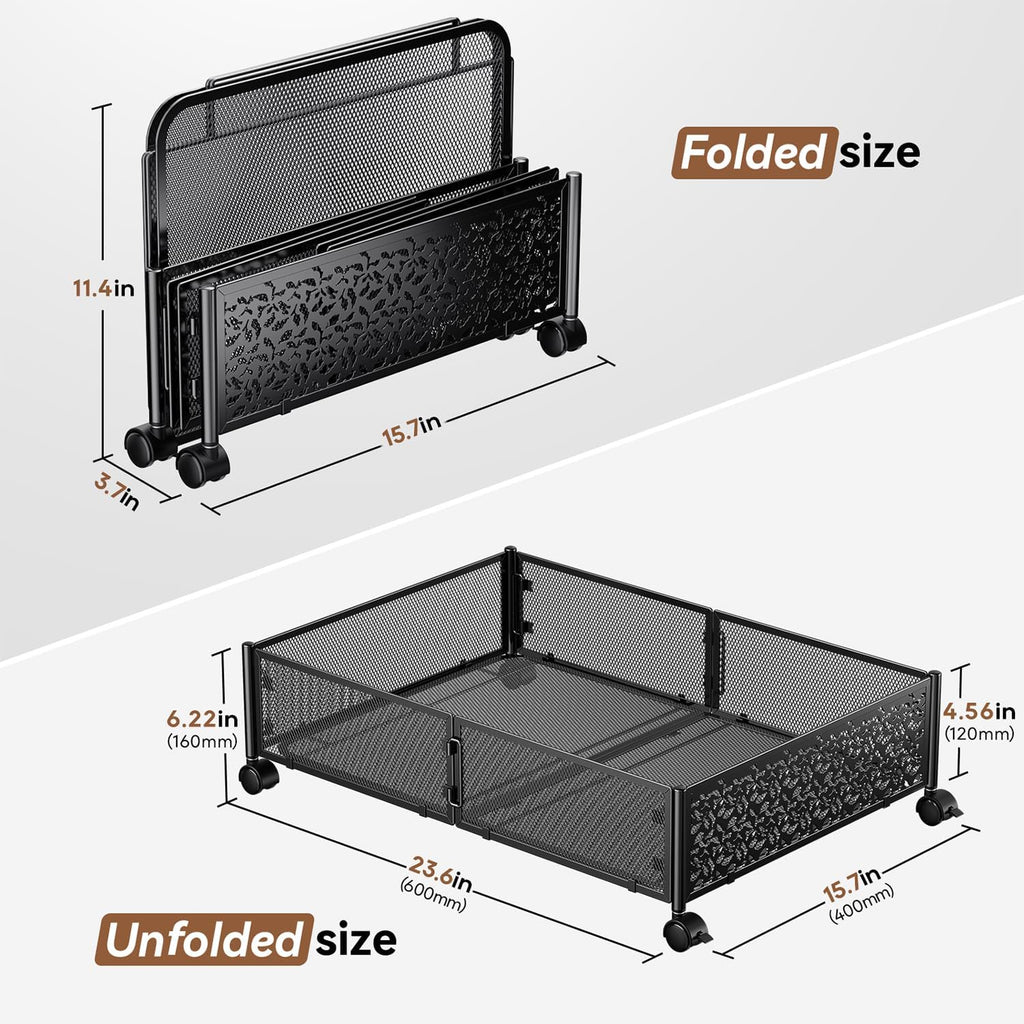 Under Bed Storage Containers with Wheels Metal Storage Containers -2PCK D8550