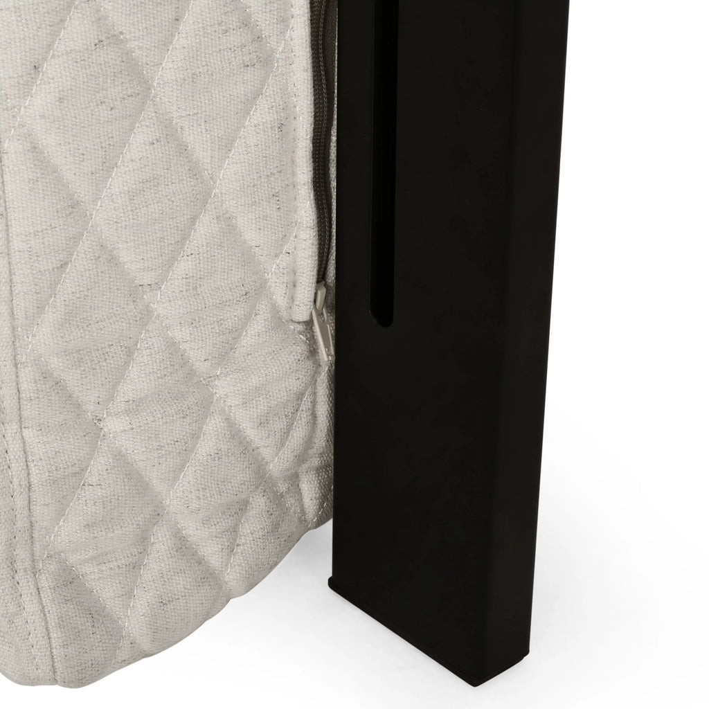 Beige Fabric Wingback Headboard L951108