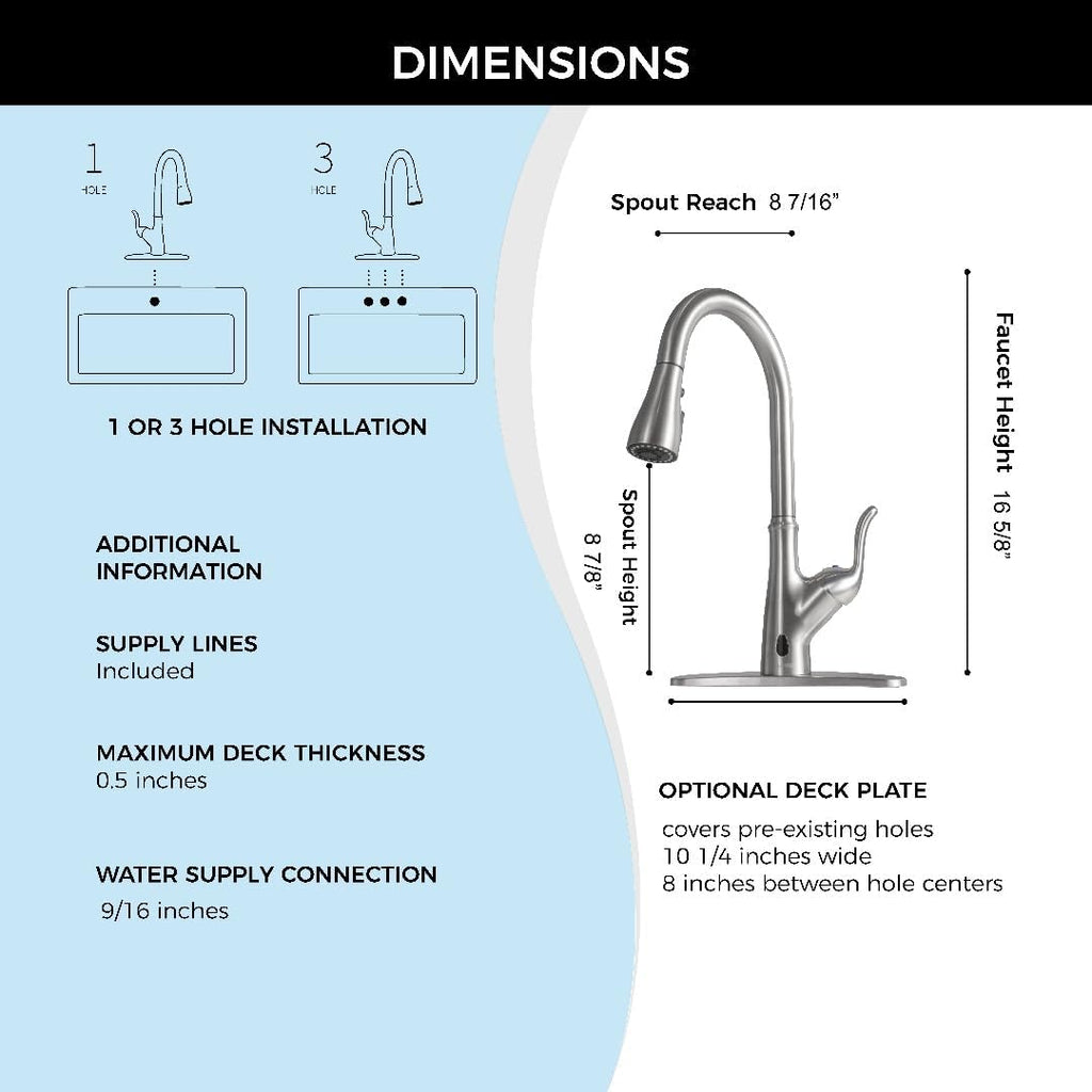 Brushed Nickel Kitchen Faucet with Pull Down Sprayer, Single Handle High Arc Stainless Steel Sink Faucet N4653