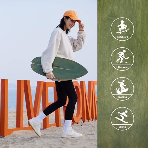Non Slip Wooden Balance Board with Roller W966910