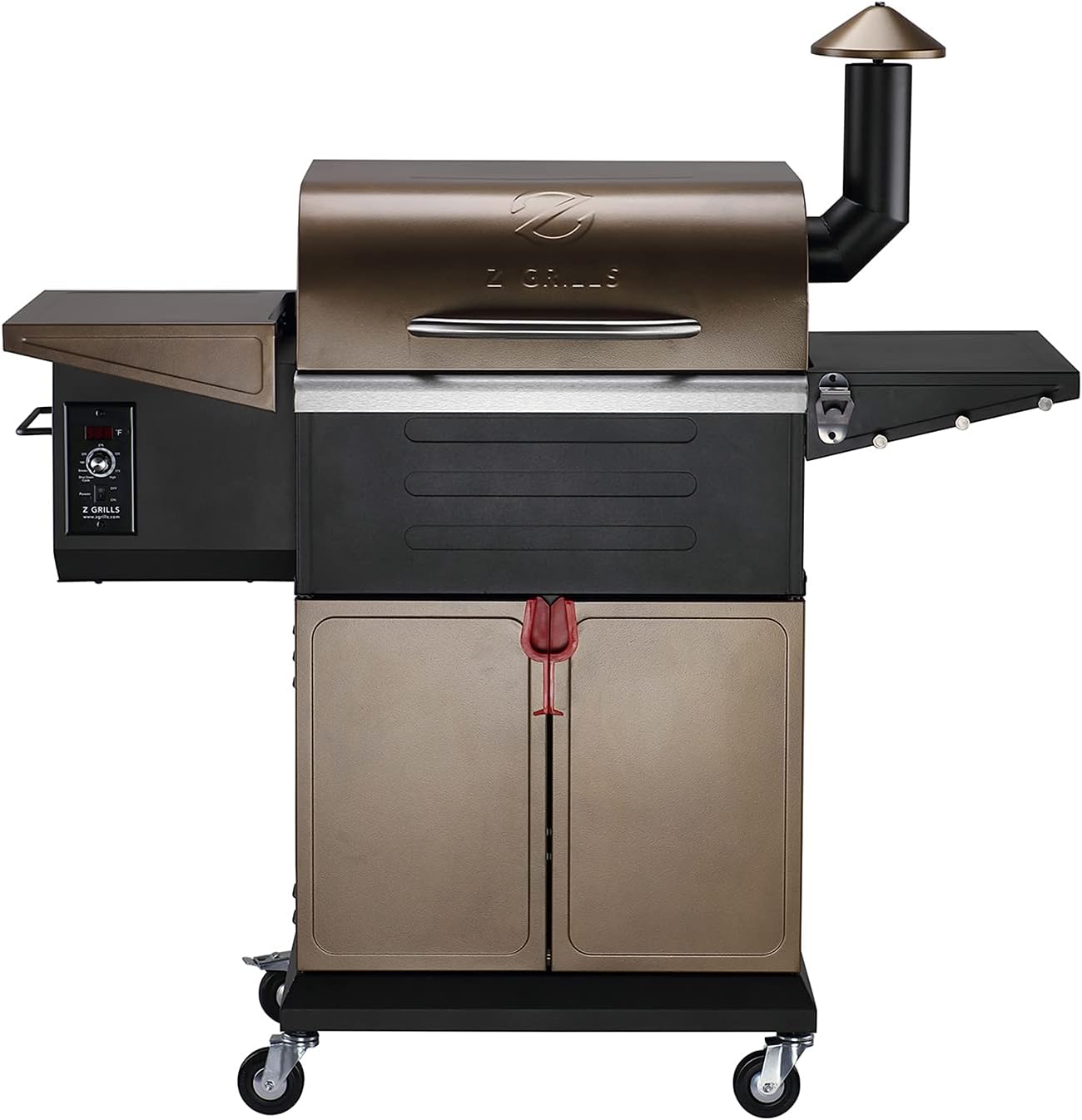 Pellet Grill & Smoker 8 in 1 BBQ Grill, 573 sq.in. Cooking Capacity, Bronze A538208