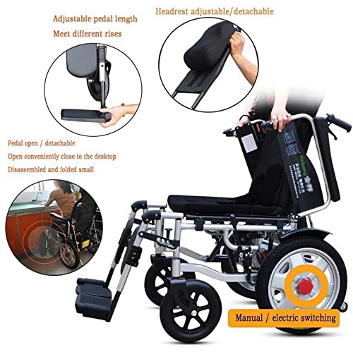 Grey Electric Wheelchair with Flip-Back Armrest & Swing-Away Leg Rests O892910