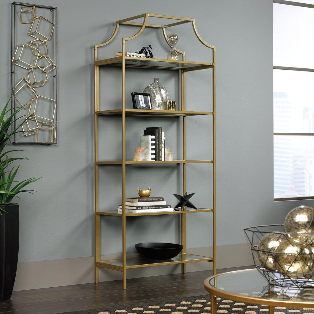 Satin Gold Bookcase O33244