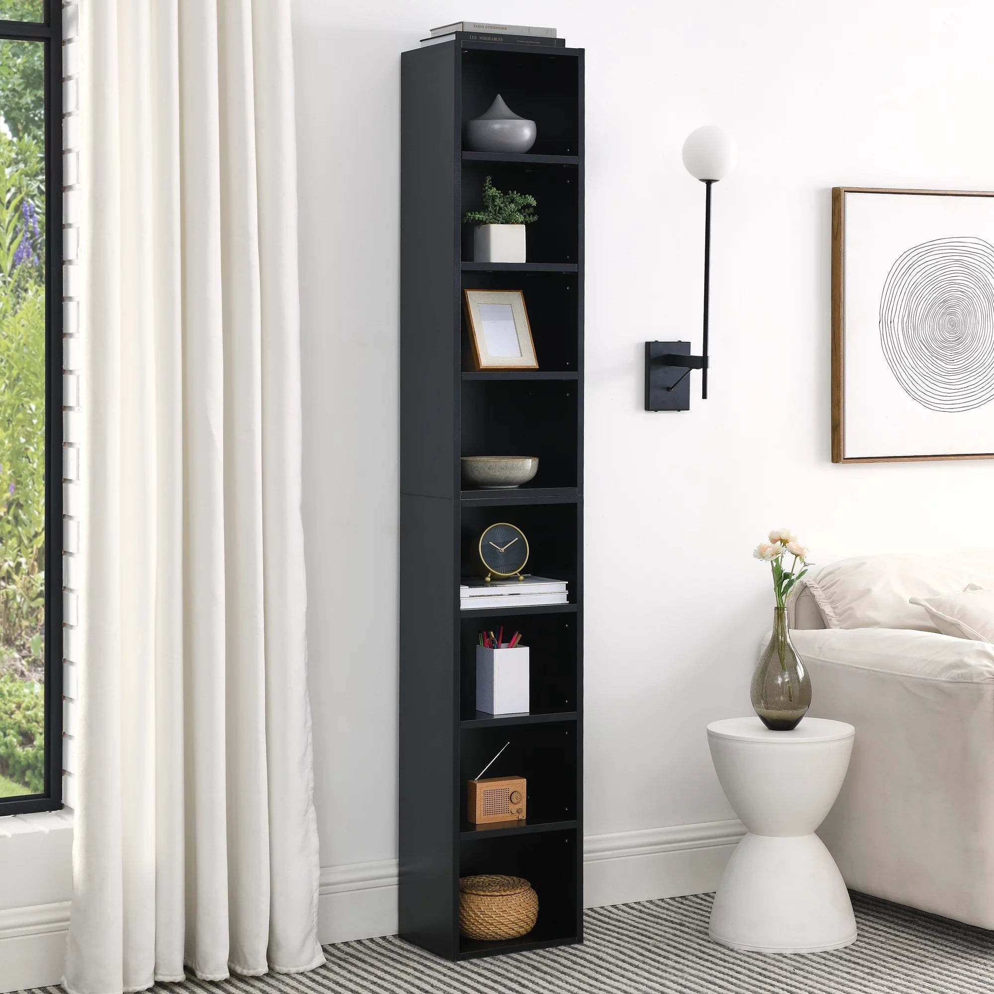 8-Tier Media Tower Rack with Adjustable Shelves O760