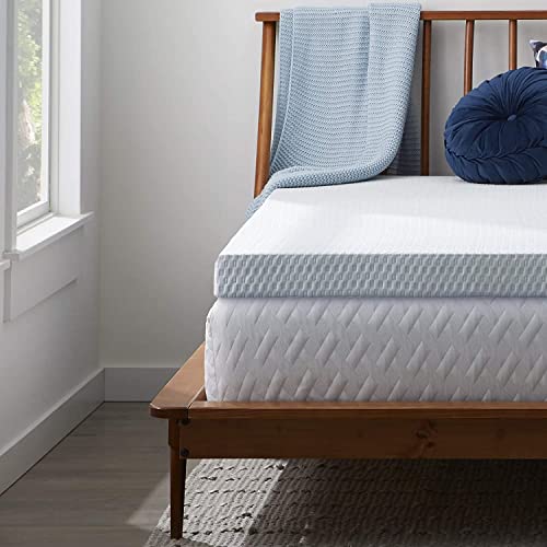 4 Inch Gel Memory Foam Mattress Topper, Twin XL, Blue Z634792
