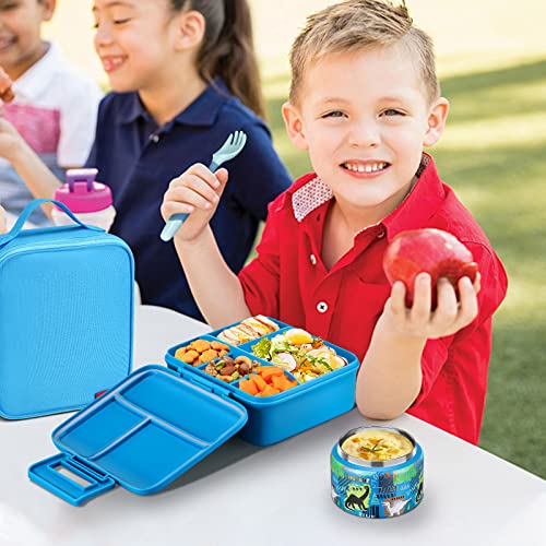 Bento Lunch Box with 8oz Soup Thermo, 5 Compartment, Thermo Food Jar and Lunch Bag W42694